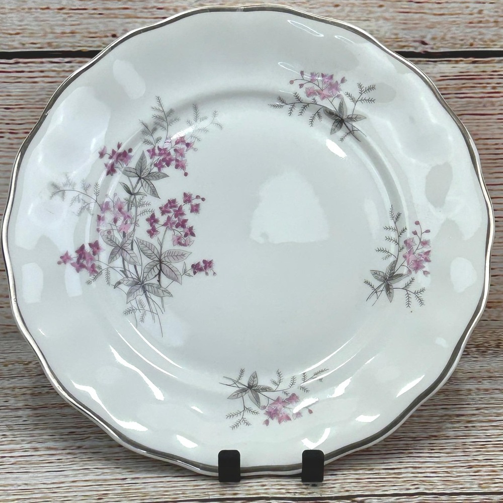 Favolina‎ Karolina Jarolina Poland China Dinner Plate Silver Scalloped 3879 10